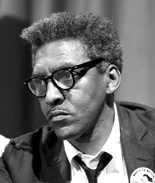 Thumbnail Link. IMAGE: Rustin at a news briefing on the Civil Rights March on Washington, August 27, 1963 (creative commons image). LINK: Brother Outsider, About Bayard Rustin